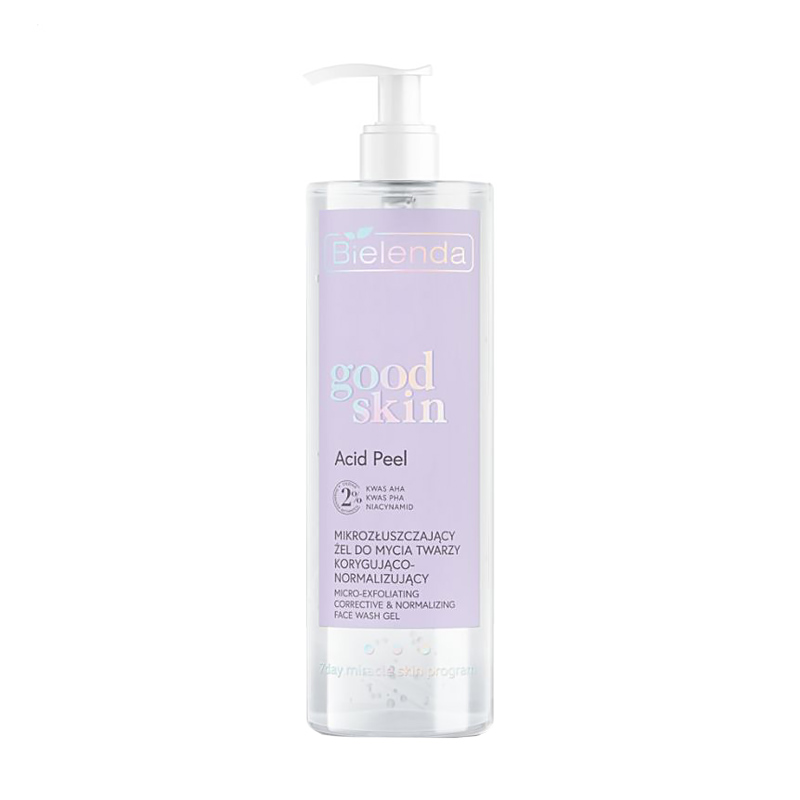 Мікровідлущувальний гель для вмивання Bielenda Good Skin Acid Peel Micro-Exfoliating Corrective &amp; Normalizing Face Wash Gel, 195 г